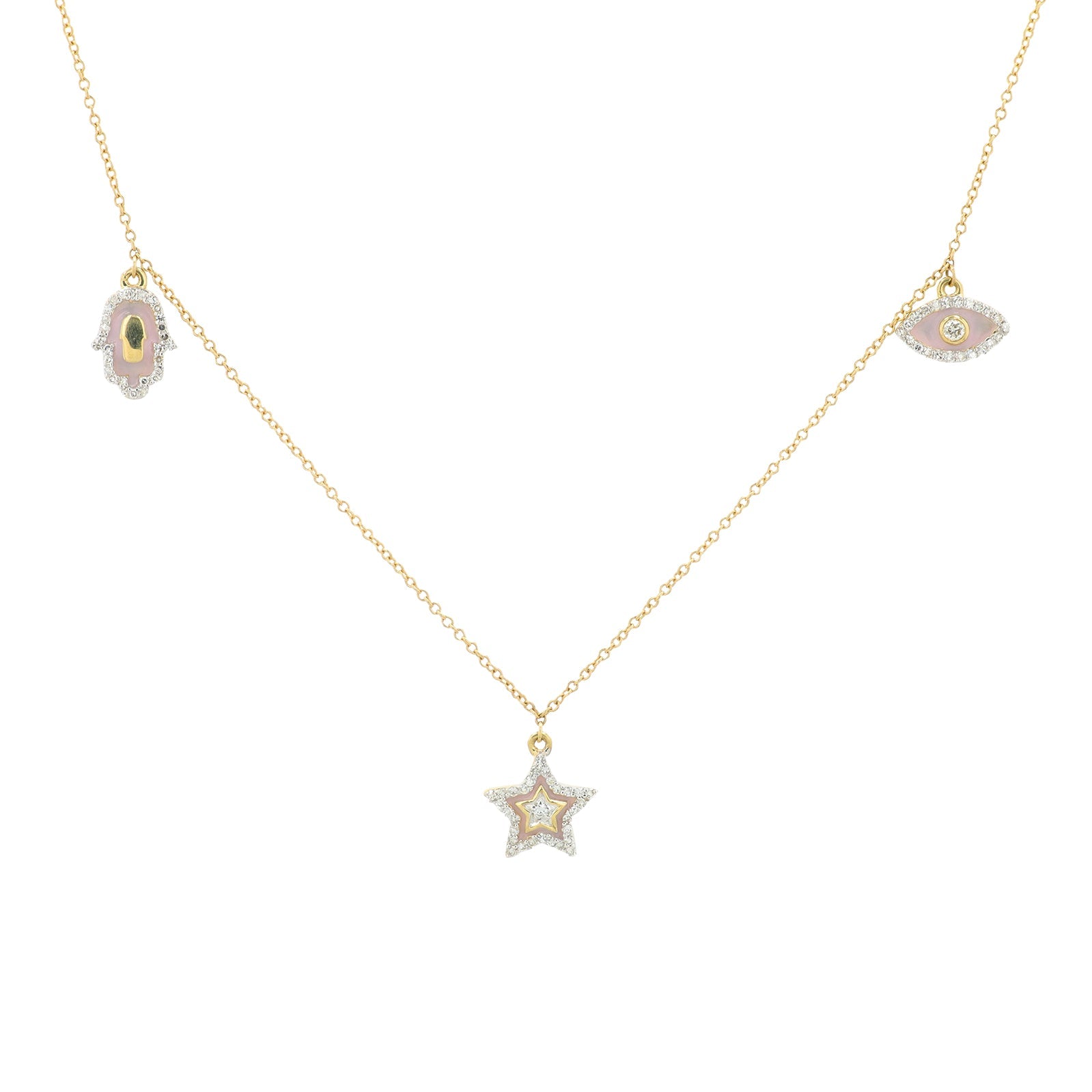 14K YG Enamel Charm Necklace <p><strong>More Colors Available</p></strong>