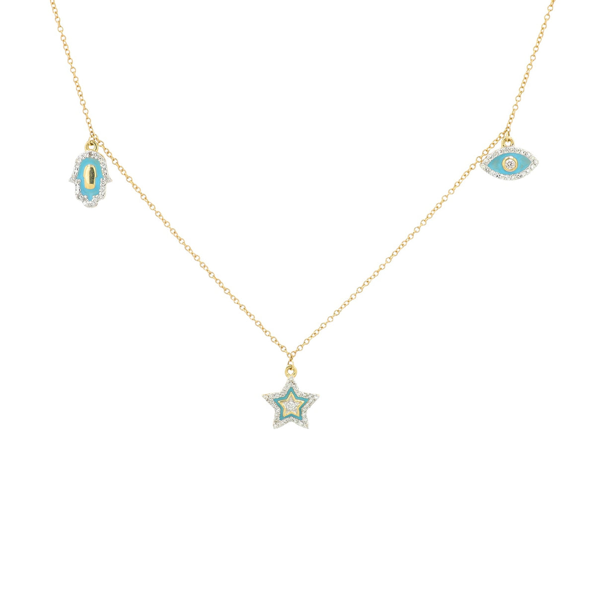 14K YG Enamel Charm Necklace <p><strong>More Colors Available</p></strong>