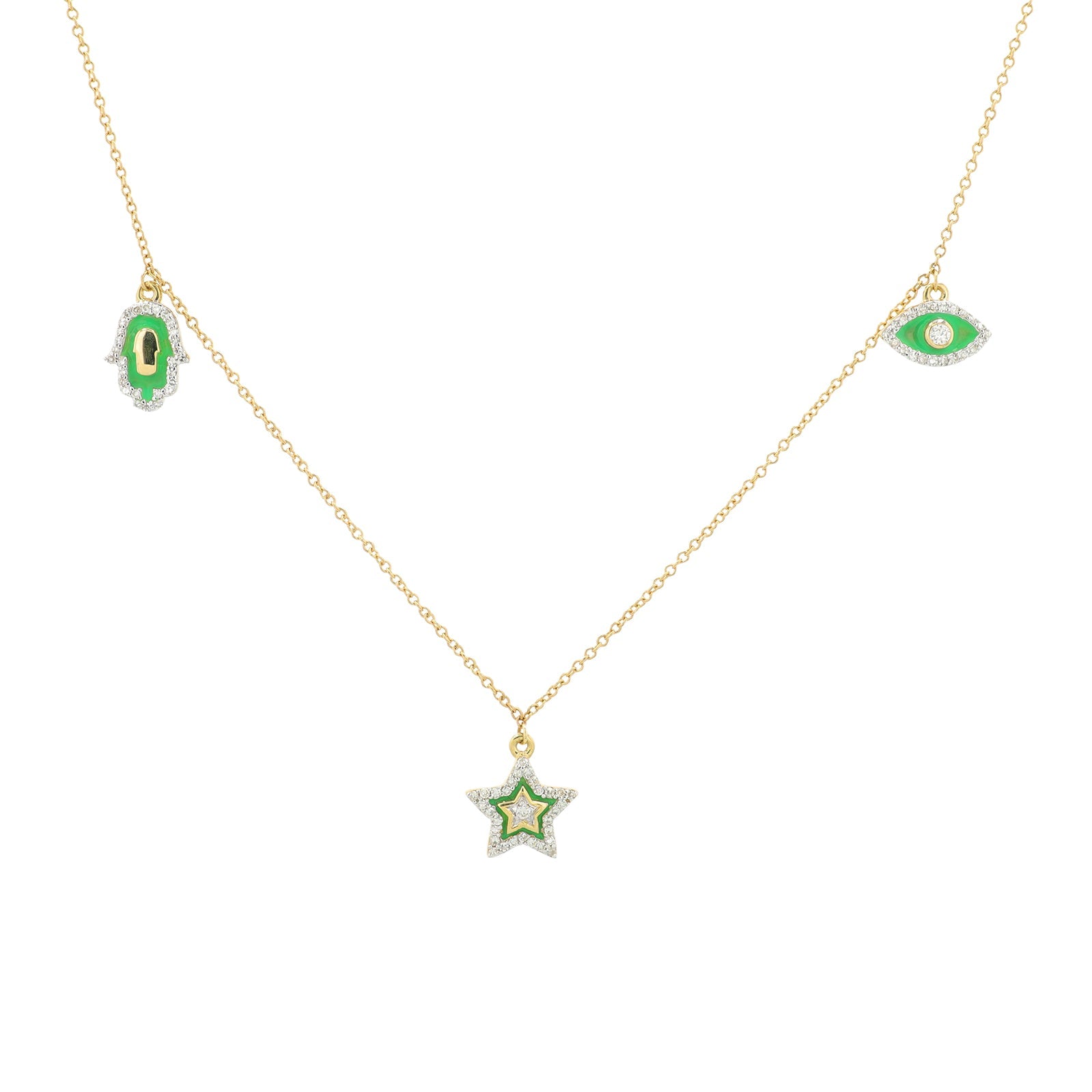 14K YG Enamel Charm Necklace <p><strong>More Colors Available</p></strong>
