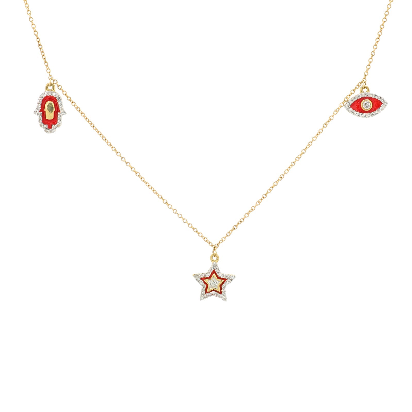 14K YG Enamel Charm Necklace <p><strong>More Colors Available</p></strong>