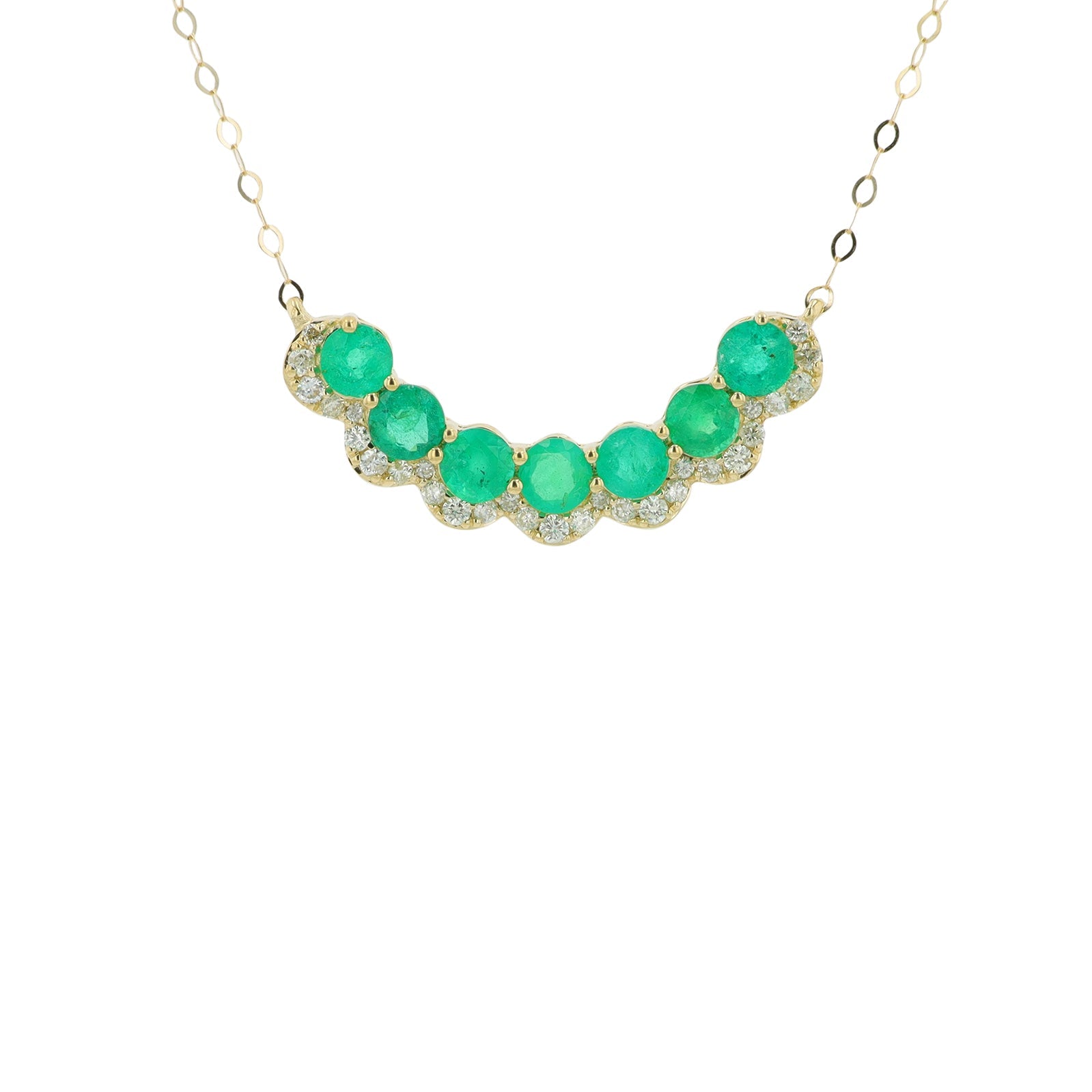 14K YG Gemstone Seven Stone Necklace<p><strong>More Colors Available</p></strong>