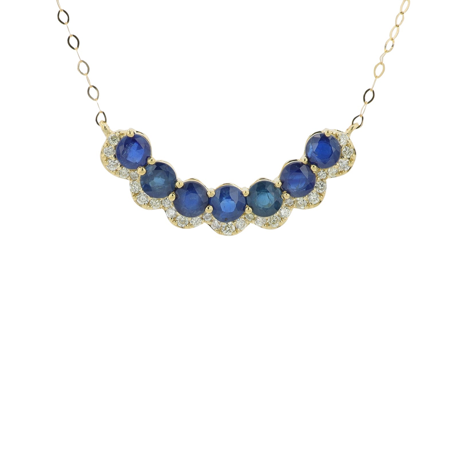 14K YG Gemstone Seven Stone Necklace<p><strong>More Colors Available</p></strong>