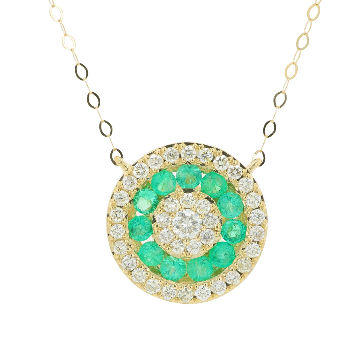 14K Gemstone & Diamond Halo Pendant<p><strong>More Colors Available</p></strong>