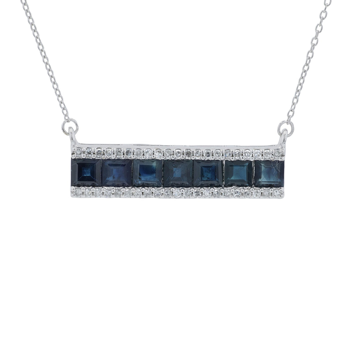 14K WG 2.10 CT Sapphire Necklace