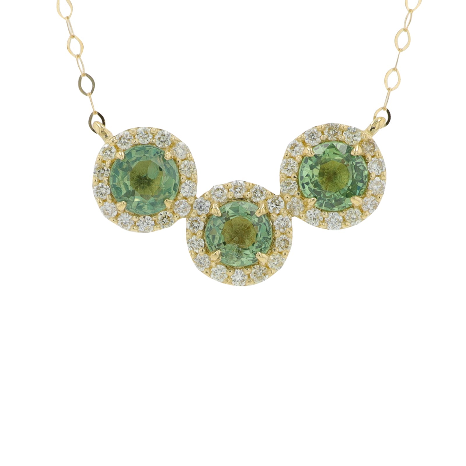 14K Gemstone Three Stone Necklace<p><strong>More Colors Available</p></strong>