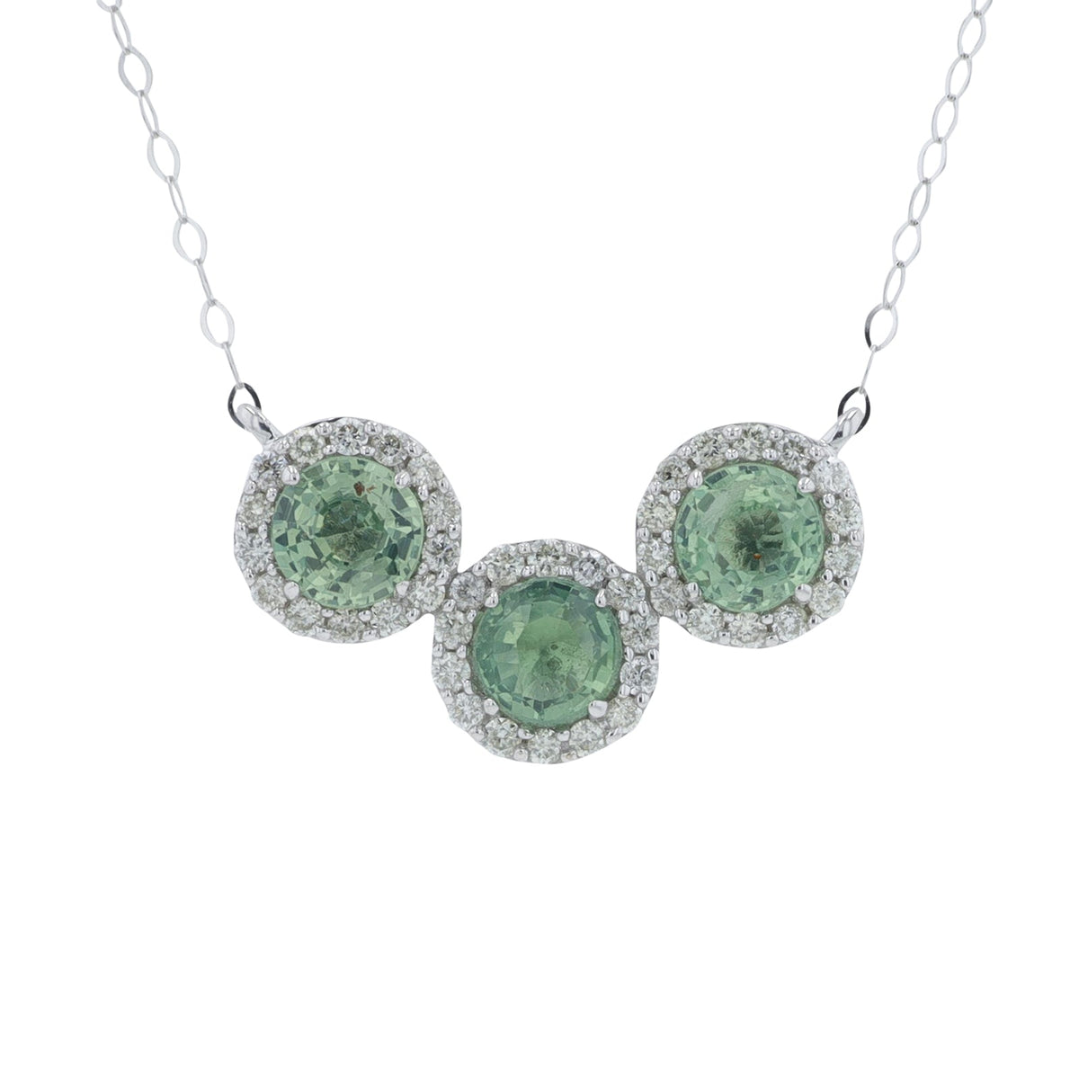 14K Gemstone Three Stone Necklace<p><strong>More Colors Available</p></strong>