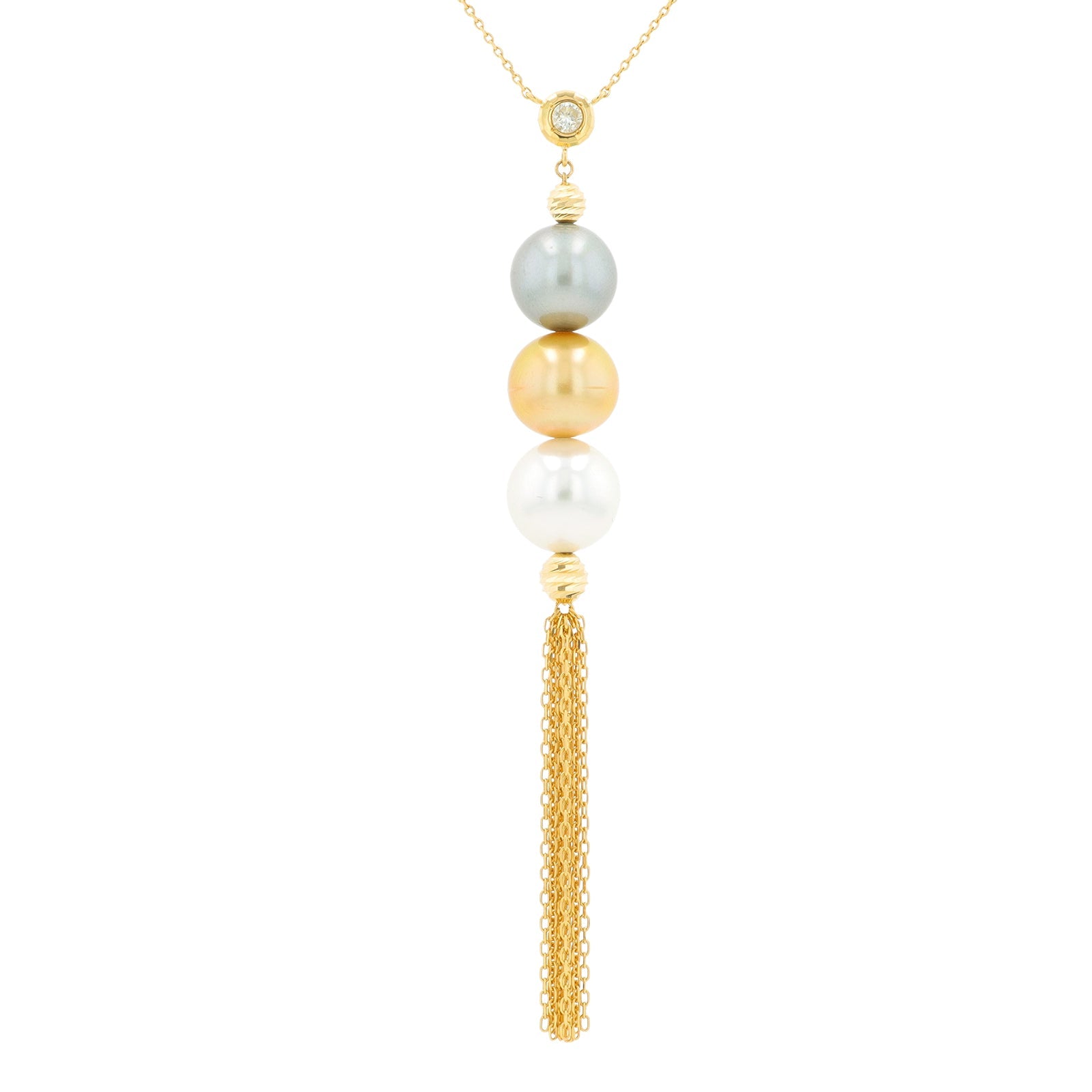 18K YG Pearl Tassel Necklace