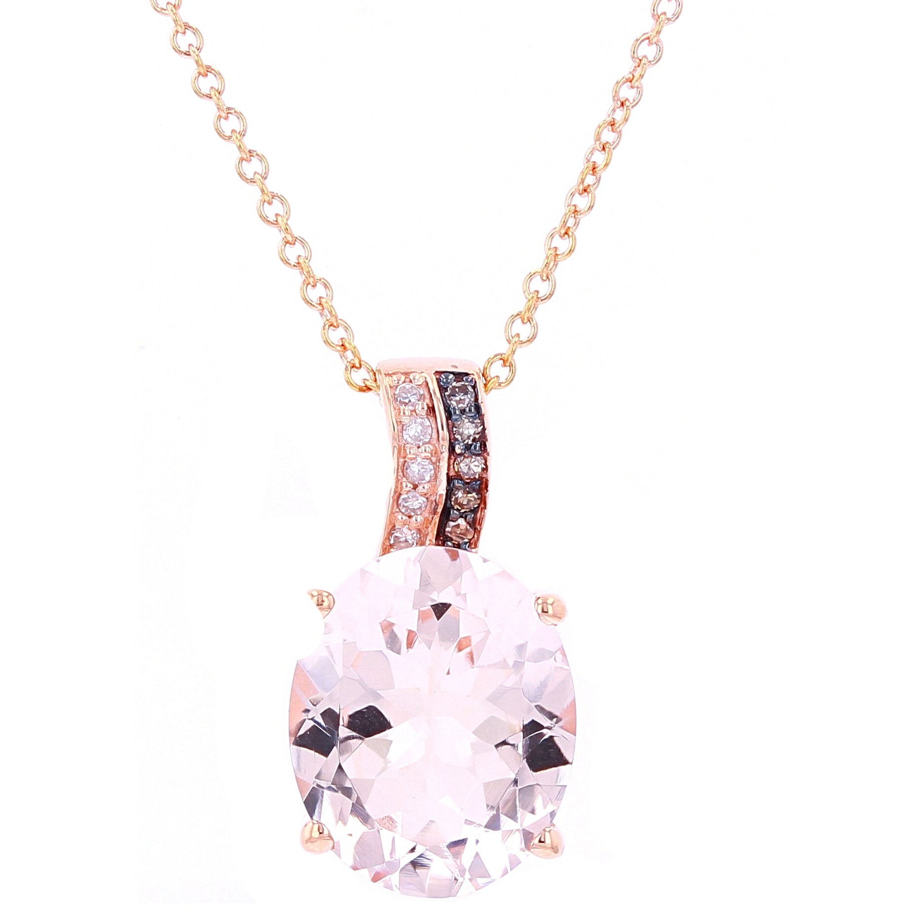 14K RG Oval Morganite EFFY Pendant