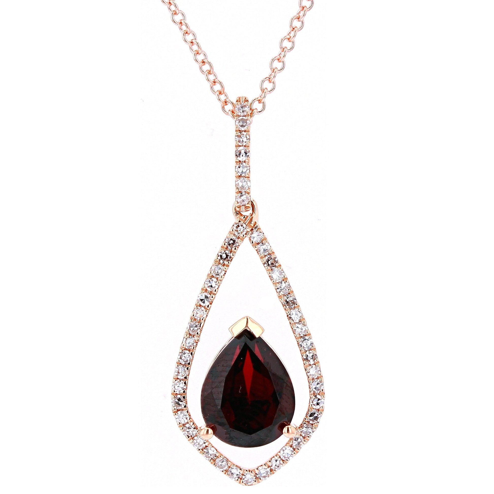 14K RG Rhodolite EFFY Pendant