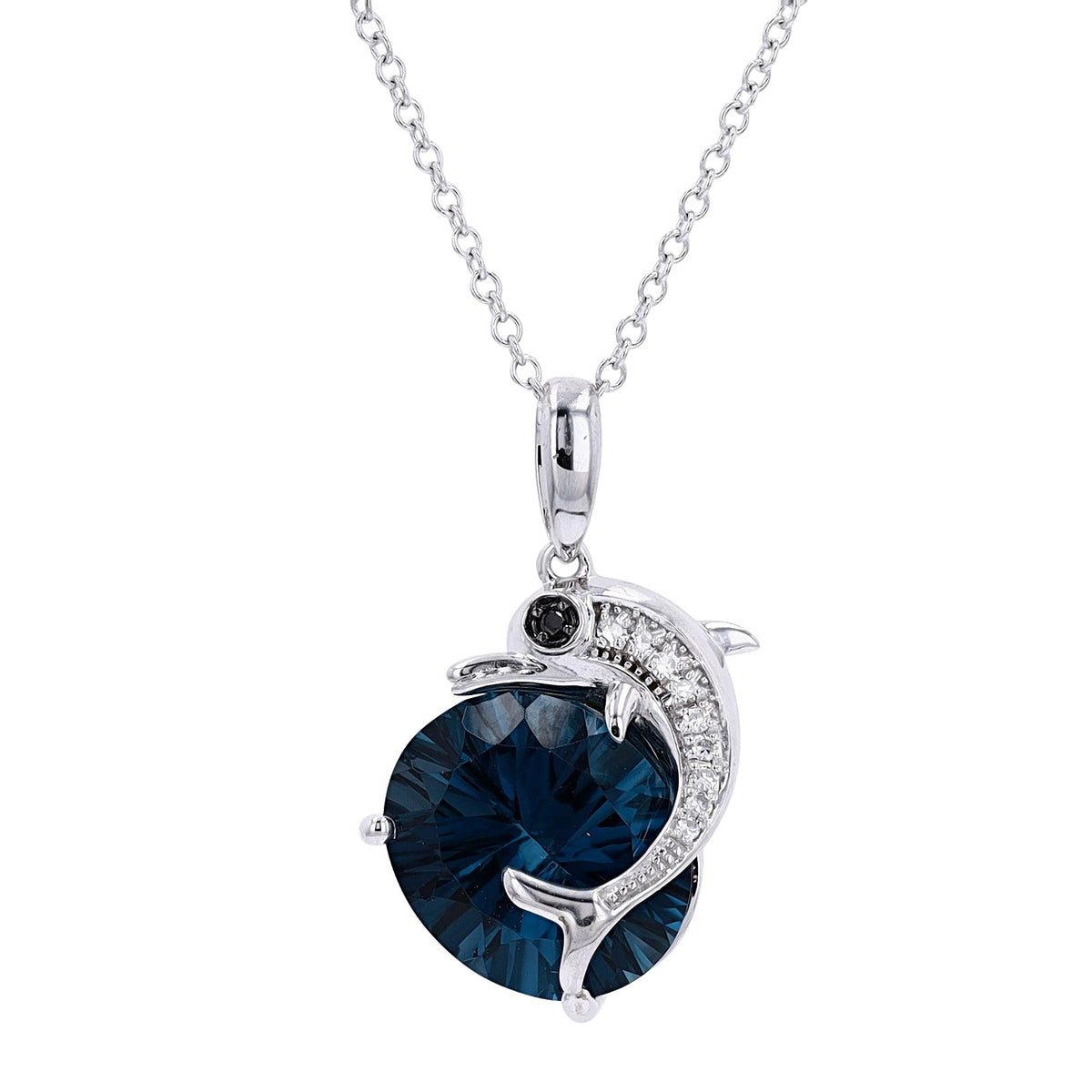 14K WG Dolphin EFFY Pendant