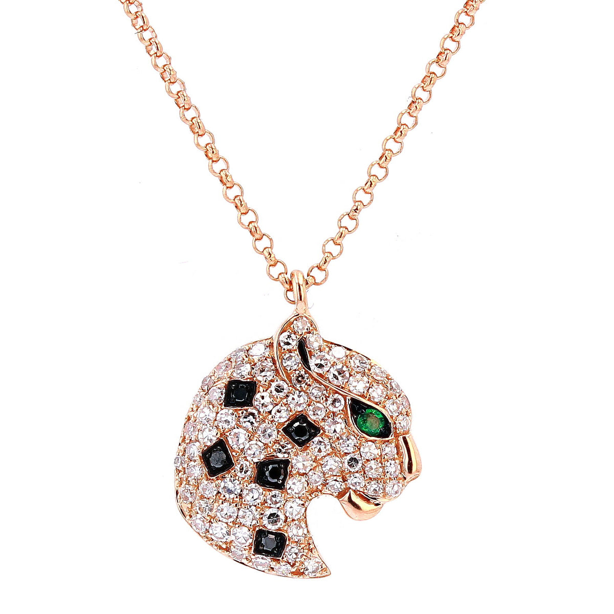 14K RG Panther EFFY Pendant
