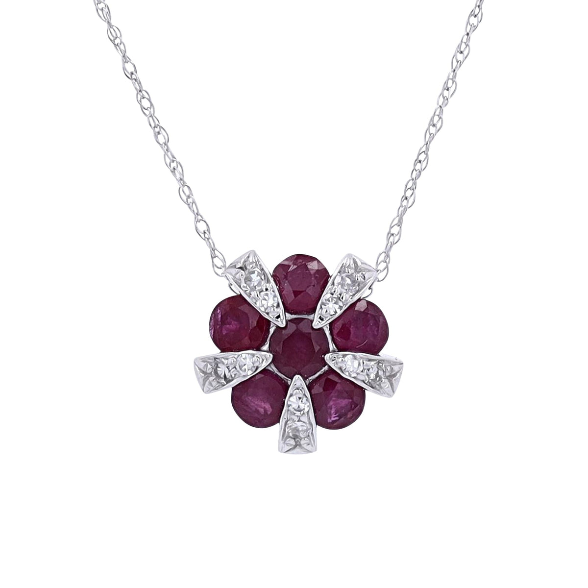 14K Gemstone Flower Pendant<p><strong>More Colors Available</p></strong>