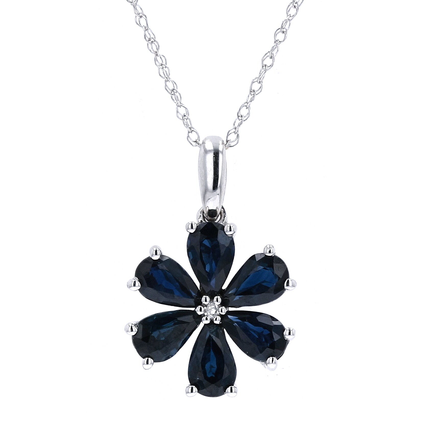 14K Gemstone Flower Pendan<p><strong>More Colors Available</p></strong>