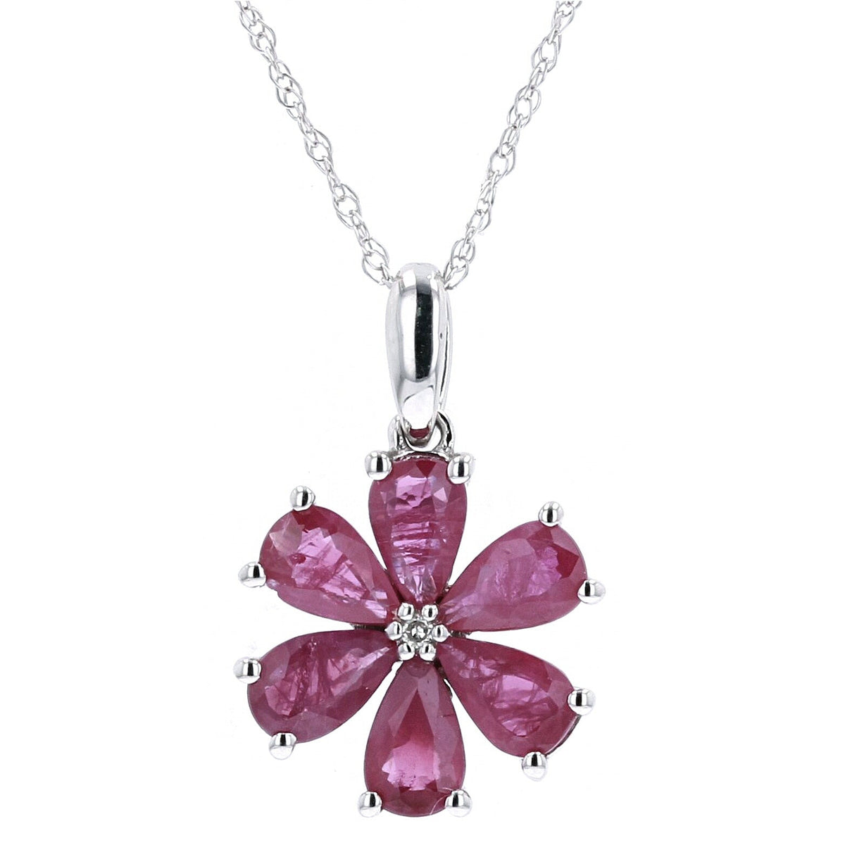 14K Gemstone Flower Pendan<p><strong>More Colors Available</p></strong>