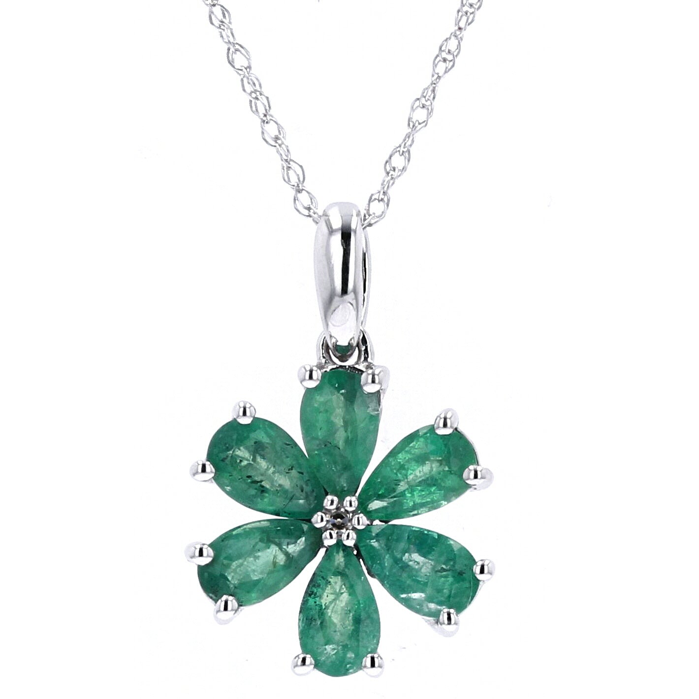 14K Gemstone Flower Pendan<p><strong>More Colors Available</p></strong>