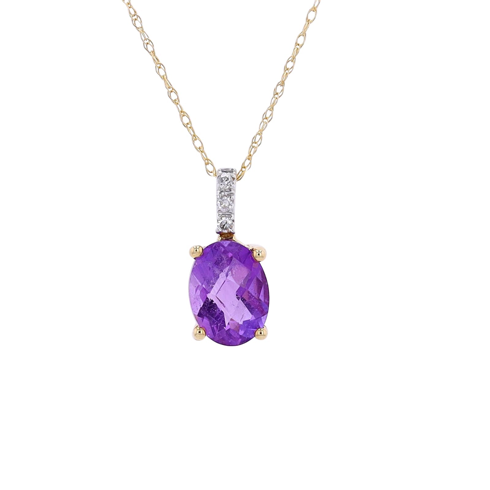 14K YG Oval Gemstone Pendant<p><strong>More Colors Available</p></strong>
