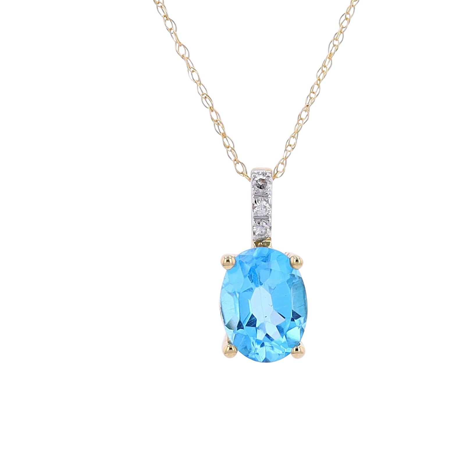 14K YG Oval Gemstone Pendant<p><strong>More Colors Available</p></strong>
