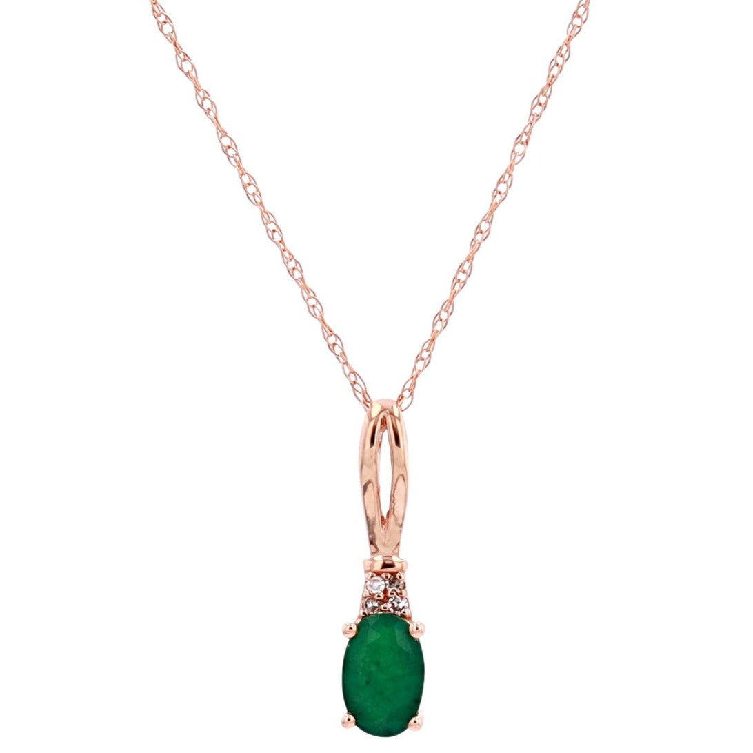 14K Gemstone Oval Pendants<p><strong>More Colors Available</p></strong>