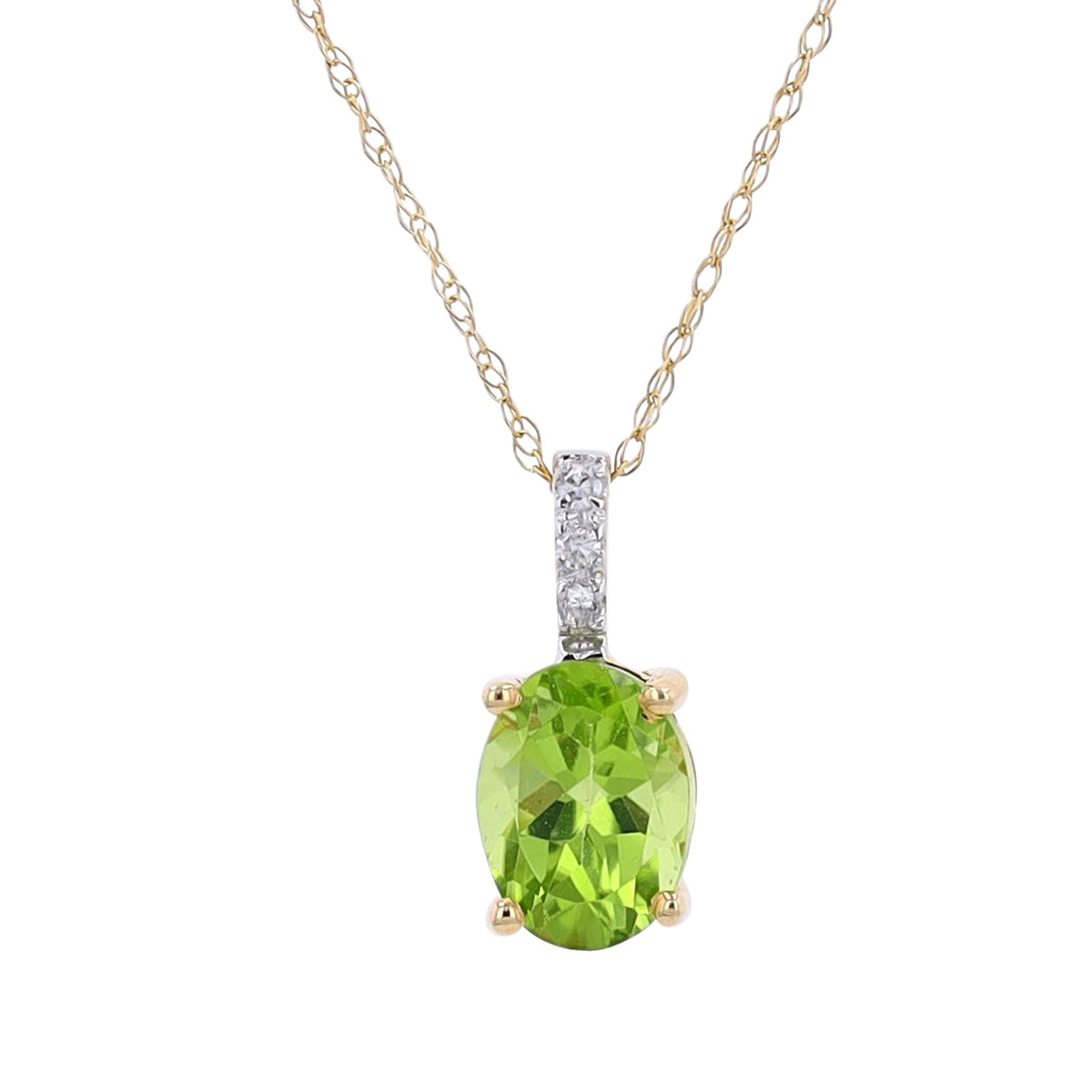 14K YG Oval Gemstone Pendant<p><strong>More Colors Available</p></strong>