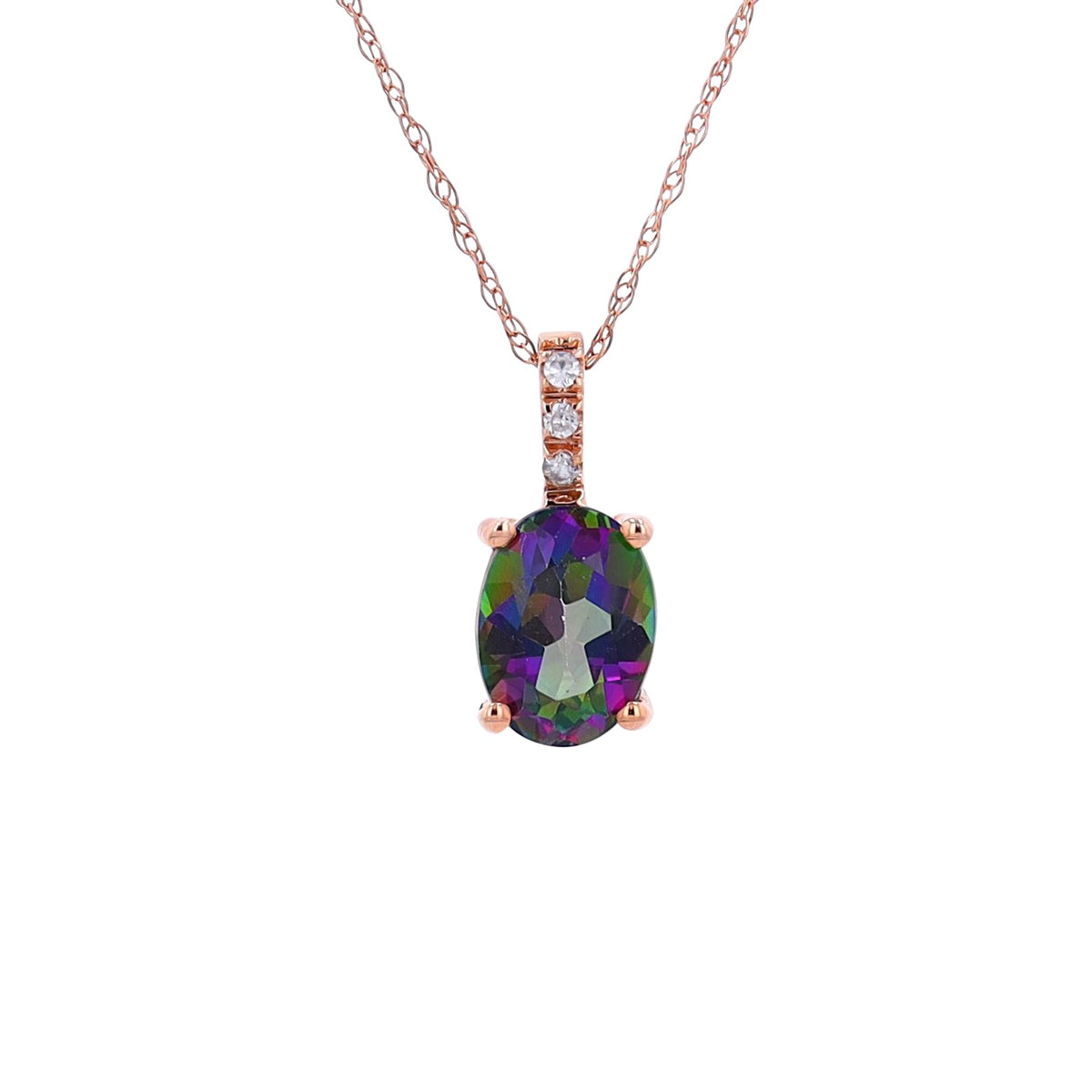 14K YG Oval Gemstone Pendant<p><strong>More Colors Available</p></strong>