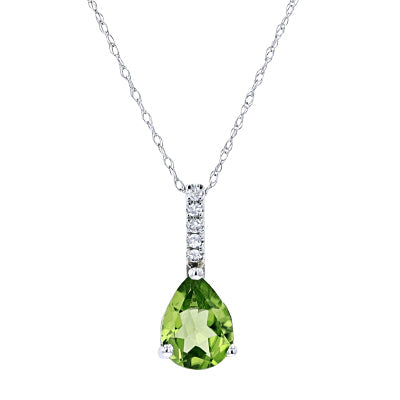 14K Pear Shape Peridot Drop Pendant<p><strong>More Colors Available</p></strong>