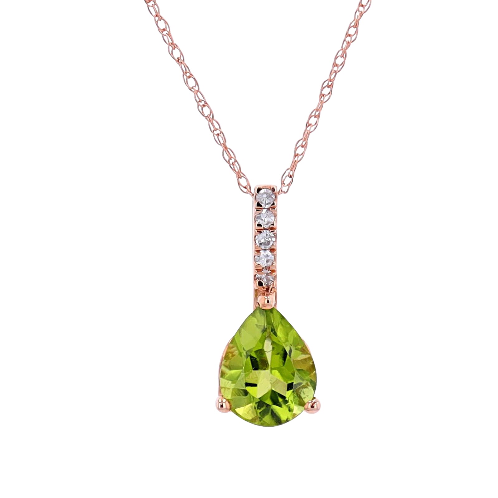 14K Pear Shape Peridot Drop Pendant<p><strong>More Colors Available</p></strong>