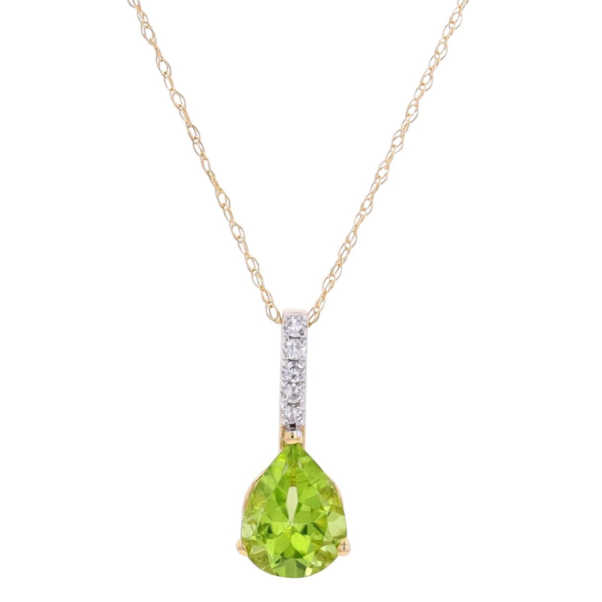 14K Pear Shape Peridot Drop Pendant<p><strong>More Colors Available</p></strong>