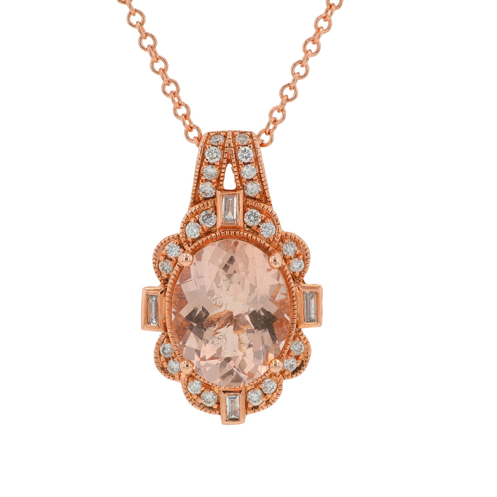 14K EFFY RG 2.35 CT Morganite Pendant