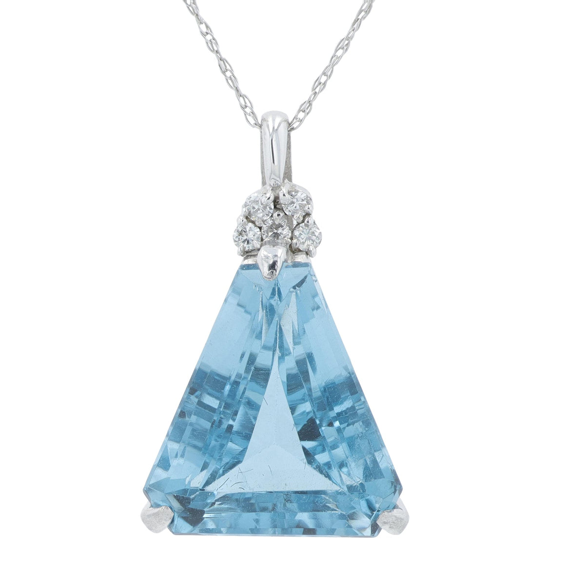 PLAT 10.86 CT Blue Topaz Cocktail Pendant