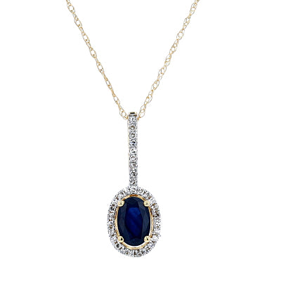 14K Oval Gemstone Pendant<p><strong>More Colors Available</p></strong>