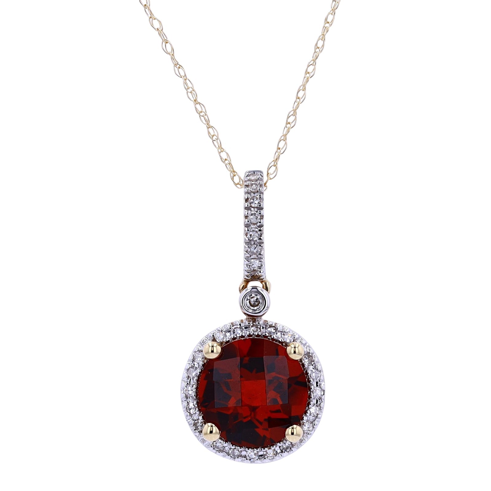 14K Halo Gemstone Pendant<p><strong>More Colors Available</p></strong>