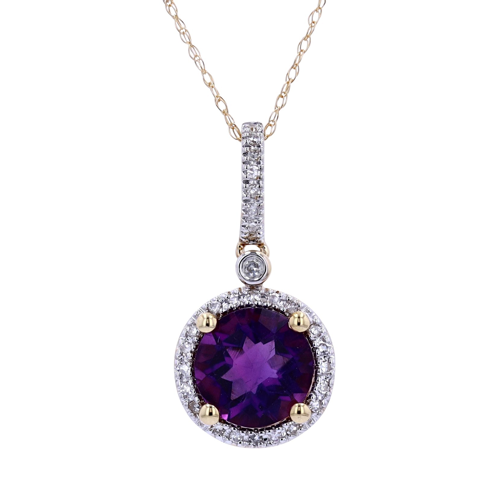 14K Halo Gemstone Pendant<p><strong>More Colors Available</p></strong>