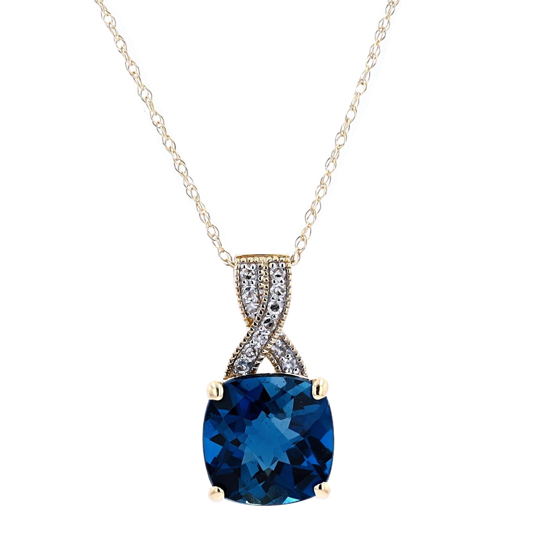 14K London Blue Topaz Pendant<p><strong>More Colors Available</p></strong>