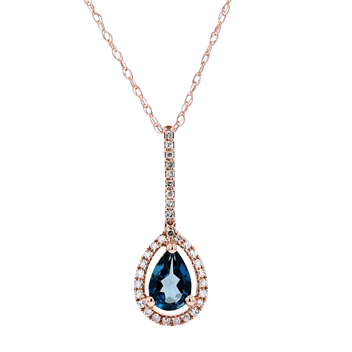 14K Pear Cut Gemstone Pendant<p><strong>More Colors Available</p></strong>