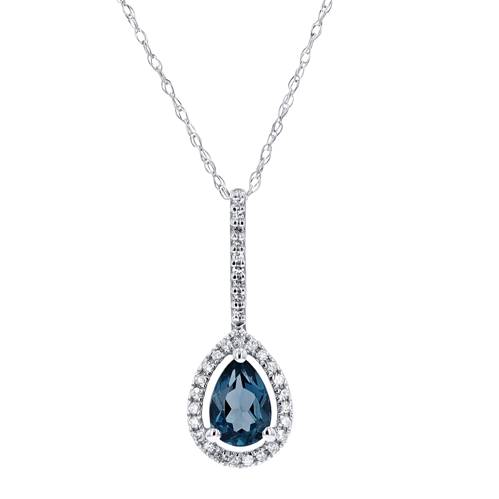 14K Pear Cut Gemstone Pendant<p><strong>More Colors Available</p></strong>