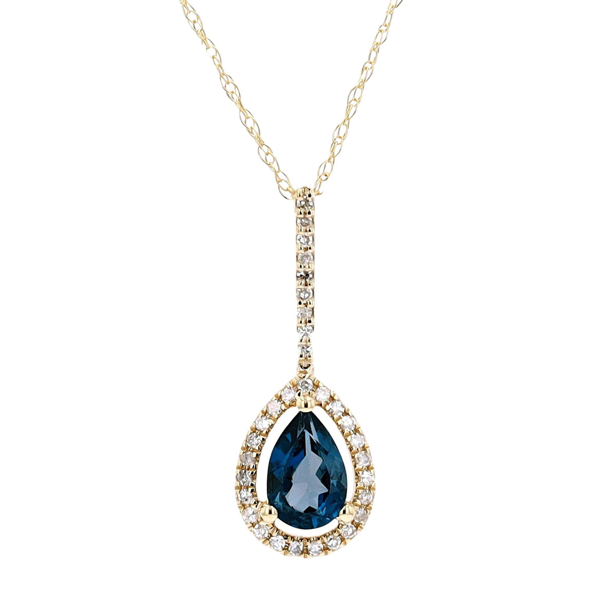 14K Pear Cut Gemstone Pendant<p><strong>More Colors Available</p></strong>