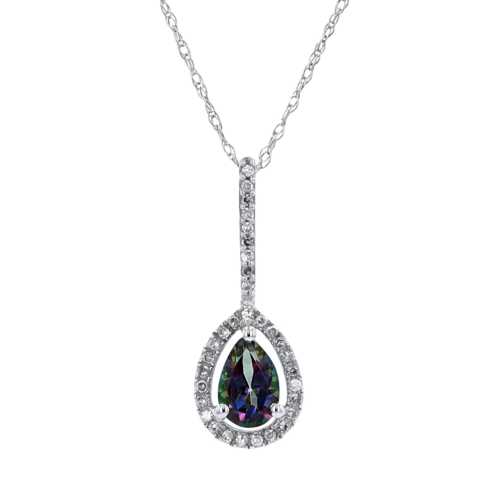14K Pear Cut Gemstone Pendant<p><strong>More Colors Available</p></strong>