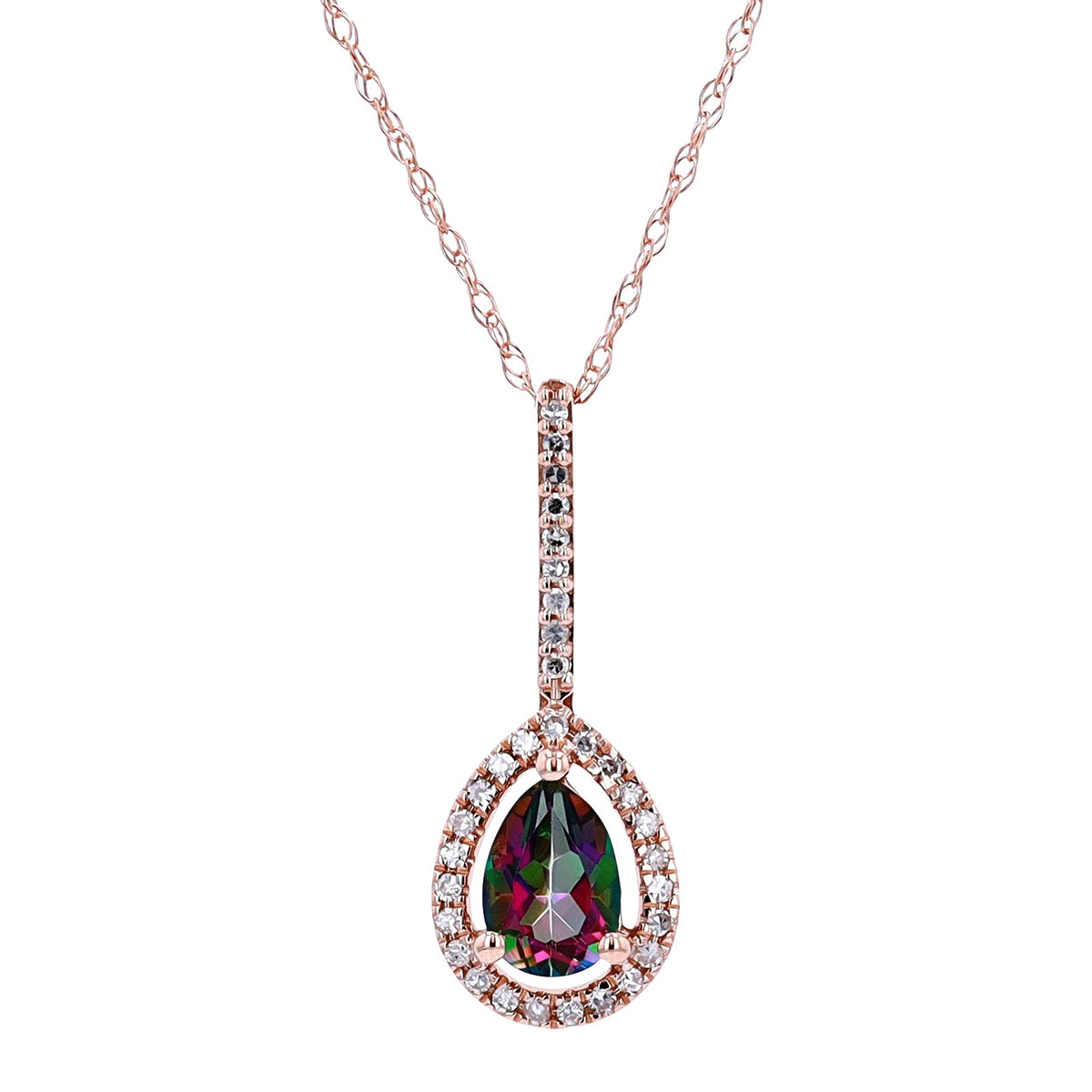 14K Pear Cut Gemstone Pendant<p><strong>More Colors Available</p></strong>