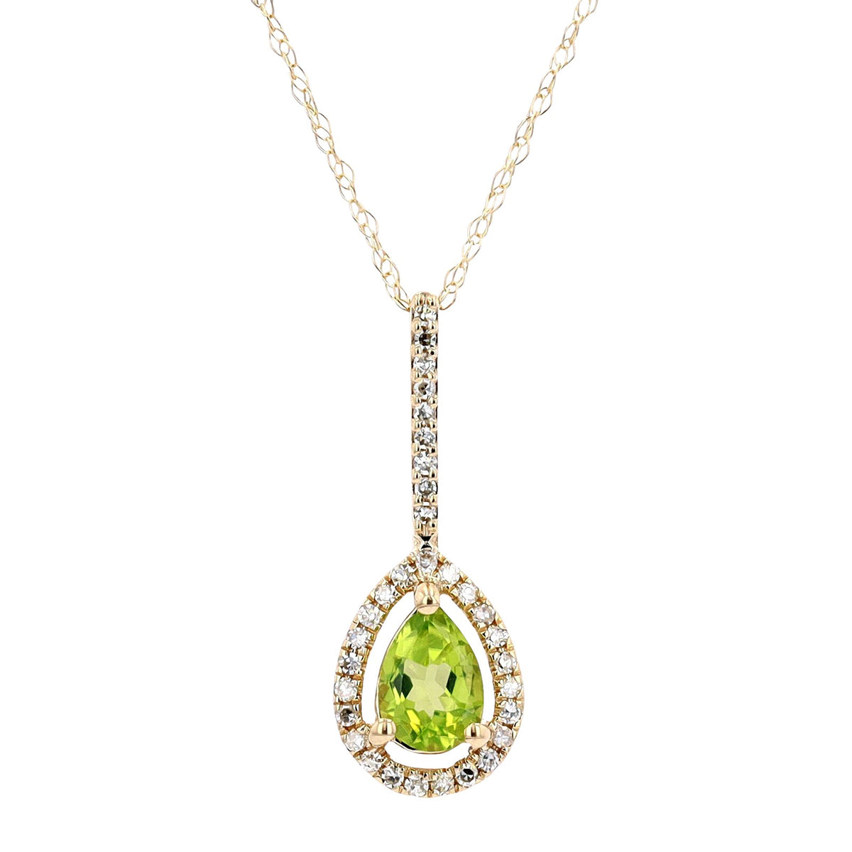 14K Pear Cut Gemstone Pendant<p><strong>More Colors Available</p></strong>