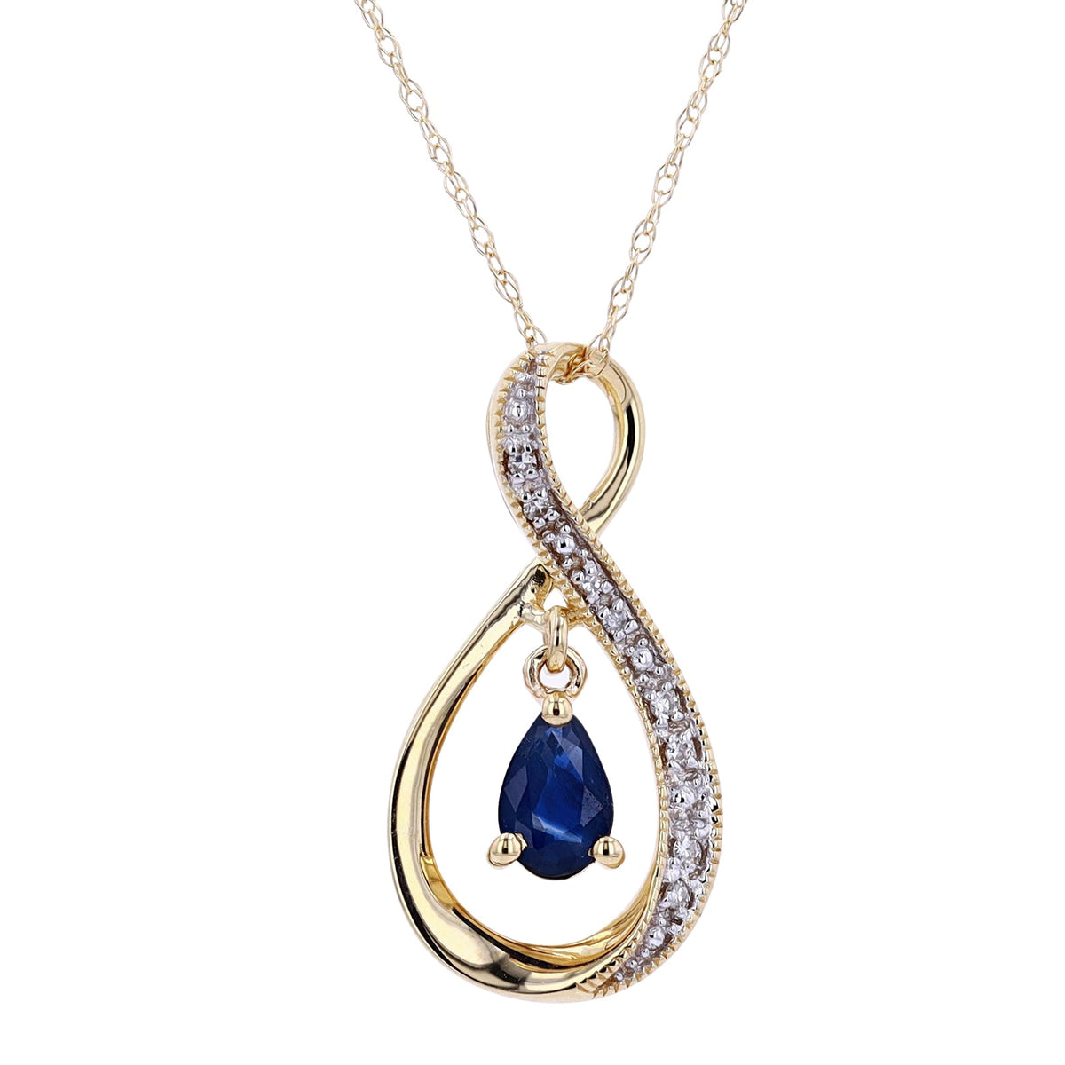14K Infinity Gemstone Pendant<p><strong>More Colors Available</p></strong>