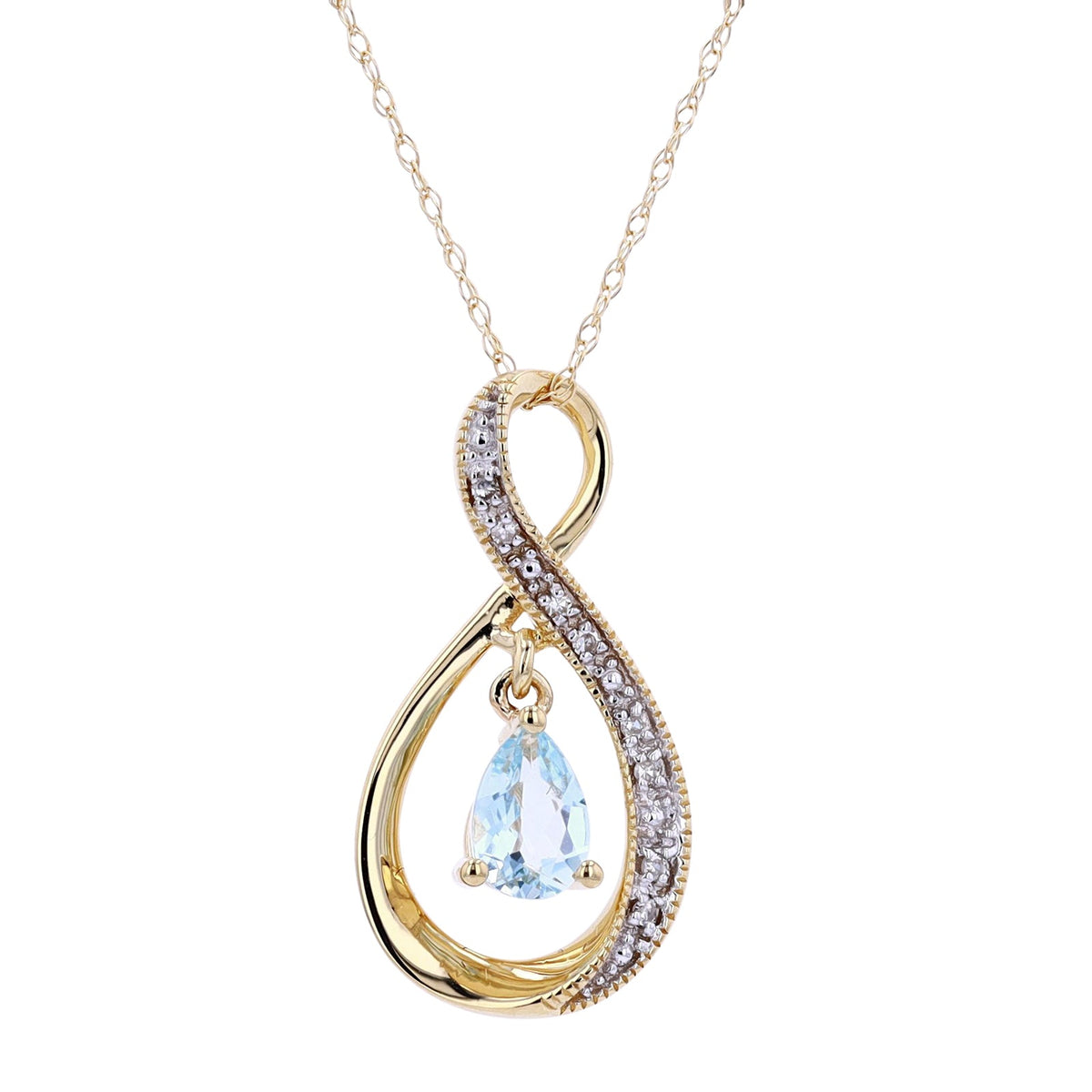 14K Infinity Gemstone Pendant<p><strong>More Colors Available</p></strong>