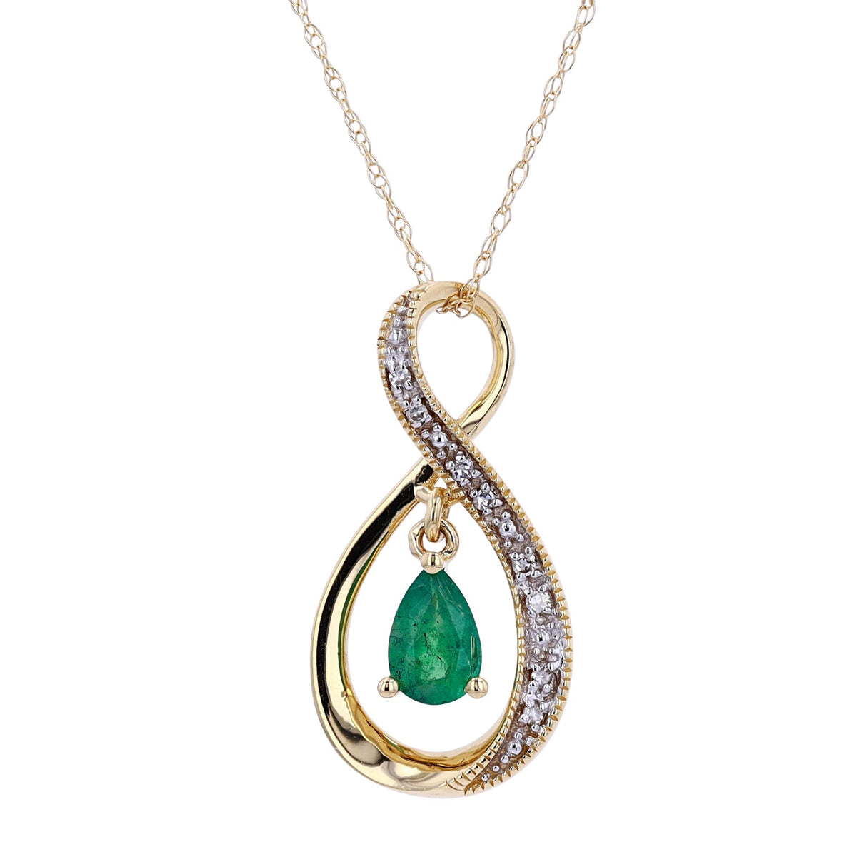 14K Infinity Gemstone Pendant<p><strong>More Colors Available</p></strong>