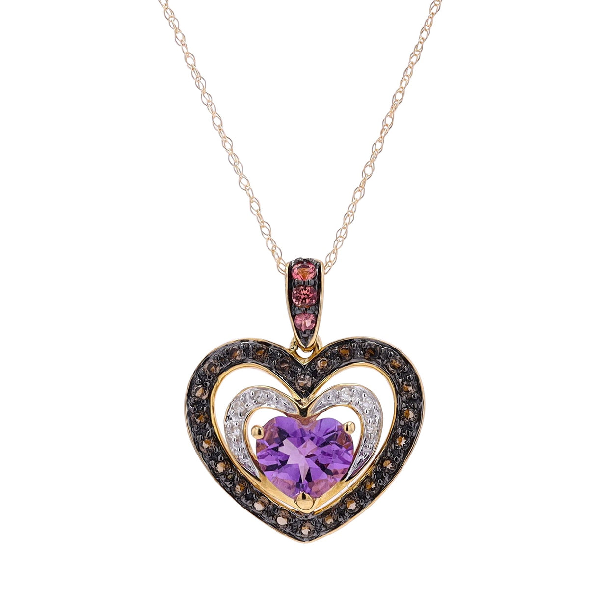10K YG Amethyst Heart Pendant