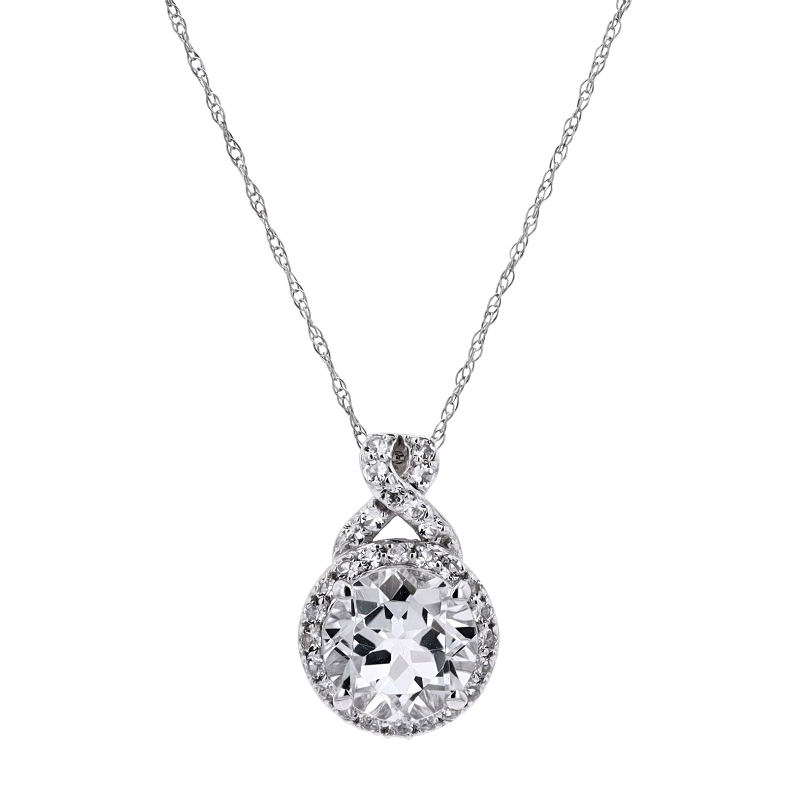 14K Gemstone Halo Pendant<p><strong>More Colors Available</p></strong>