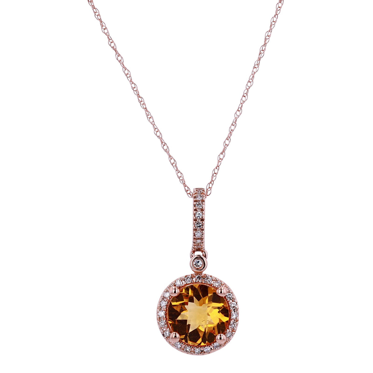 14K Halo Gemstone Pendant<p><strong>More Colors Available</p></strong>