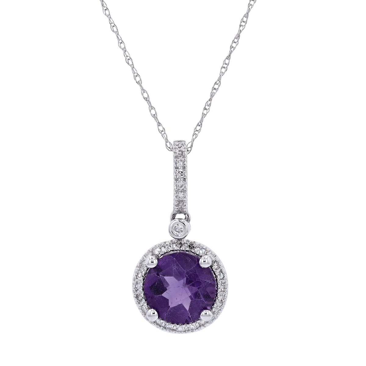 14K Halo Gemstone Pendant<p><strong>More Colors Available</p></strong>