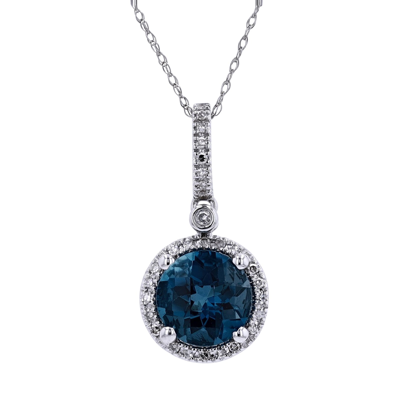 14K Halo Gemstone Pendant<p><strong>More Colors Available</p></strong>