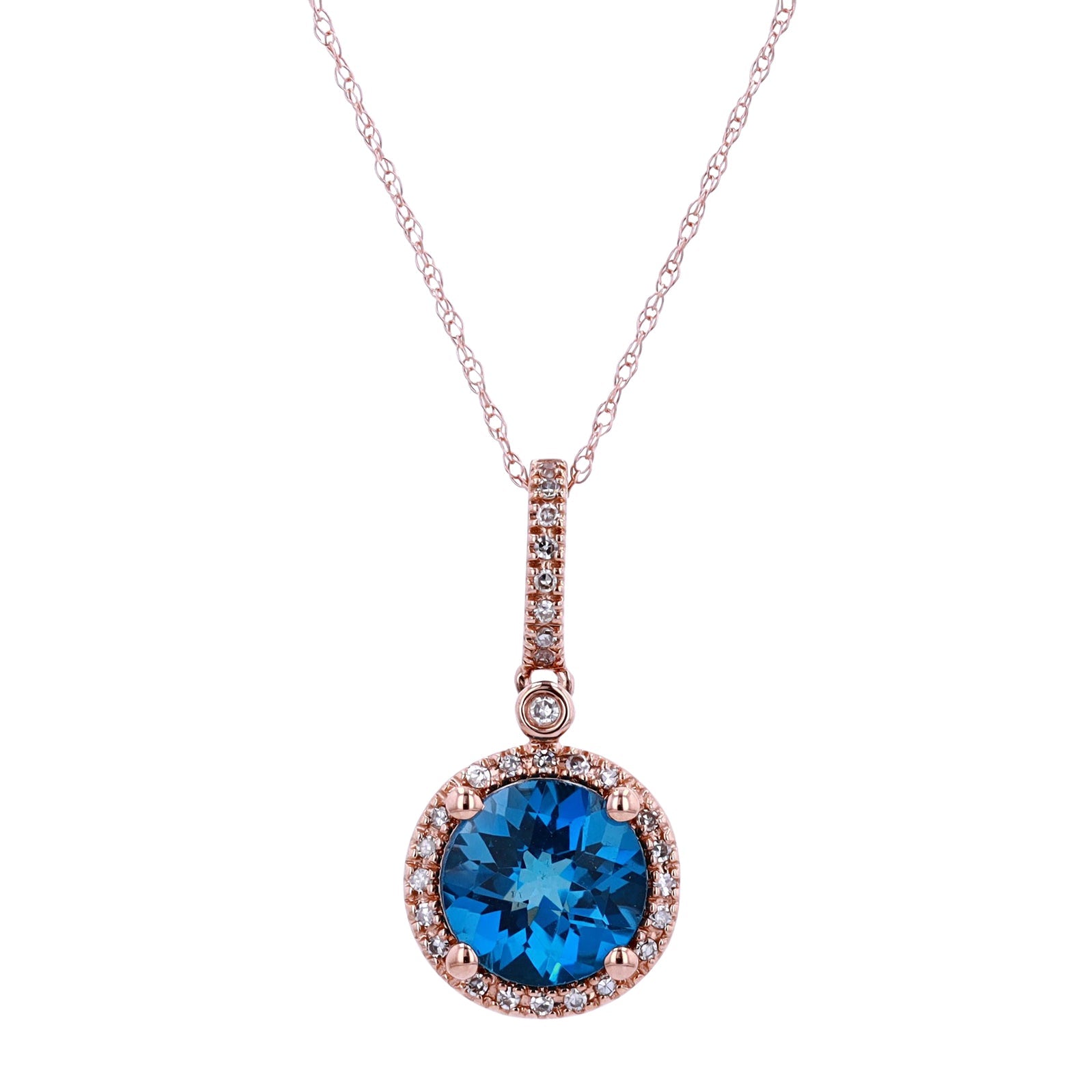 14K Halo Gemstone Pendant<p><strong>More Colors Available</p></strong>