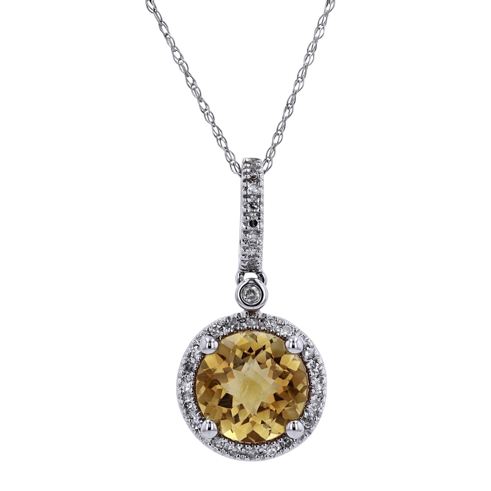 14K Halo Gemstone Pendant<p><strong>More Colors Available</p></strong>