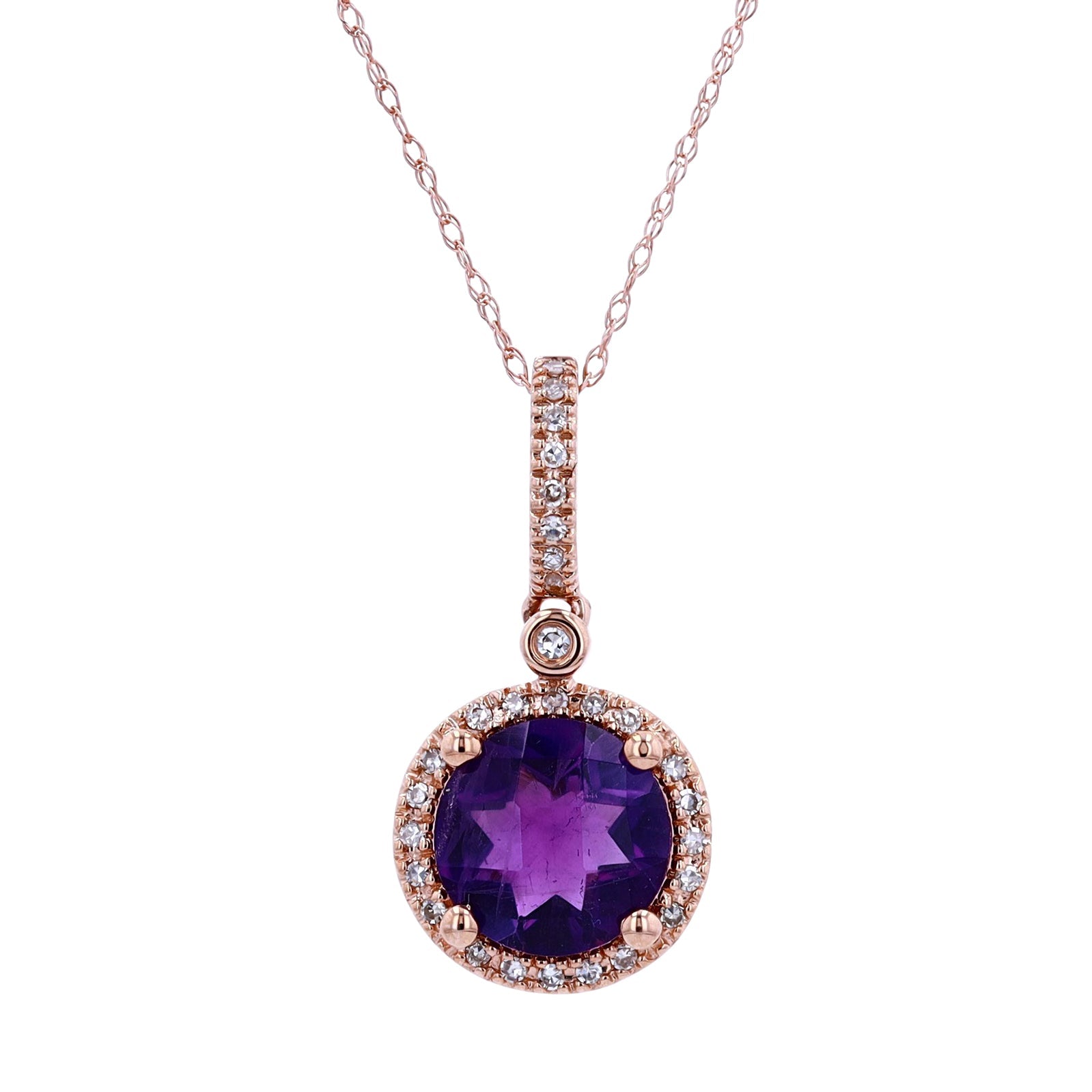 14K Halo Gemstone Pendant<p><strong>More Colors Available</p></strong>